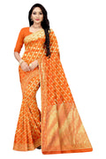 Vamika Orange Weaving Banarasi Jacquard Saree