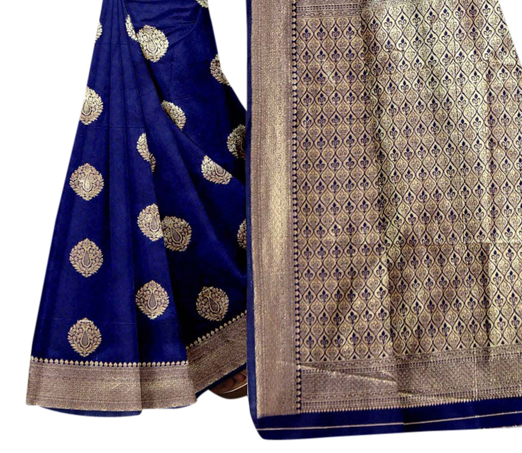 Vamika Blue Weaving Banarasi Jacquard Saree