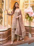 Aarshi Fashions Peach Shimmer Silk Full Stitched Sharara Suits
