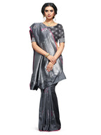 Vamika Weaving Banarasi Jacquard Grey Kanjivaram Saree