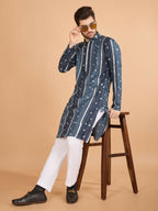 Vastranavya Grey Exclusive Festival Wear Pure Viscose Rayon Sequence & Foil Mirror Heavy Embroidered Work Kurta