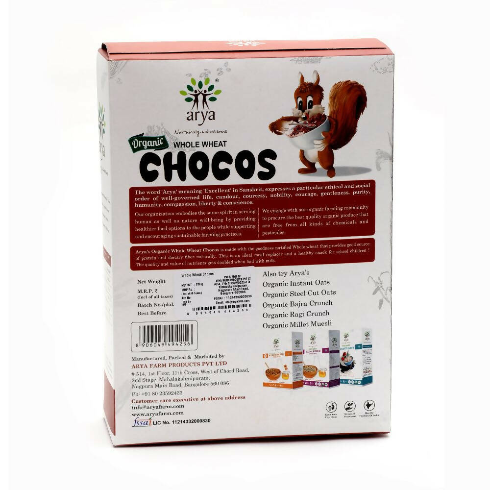 Arya Farm Organic Whole Wheat Chocos - Distacart