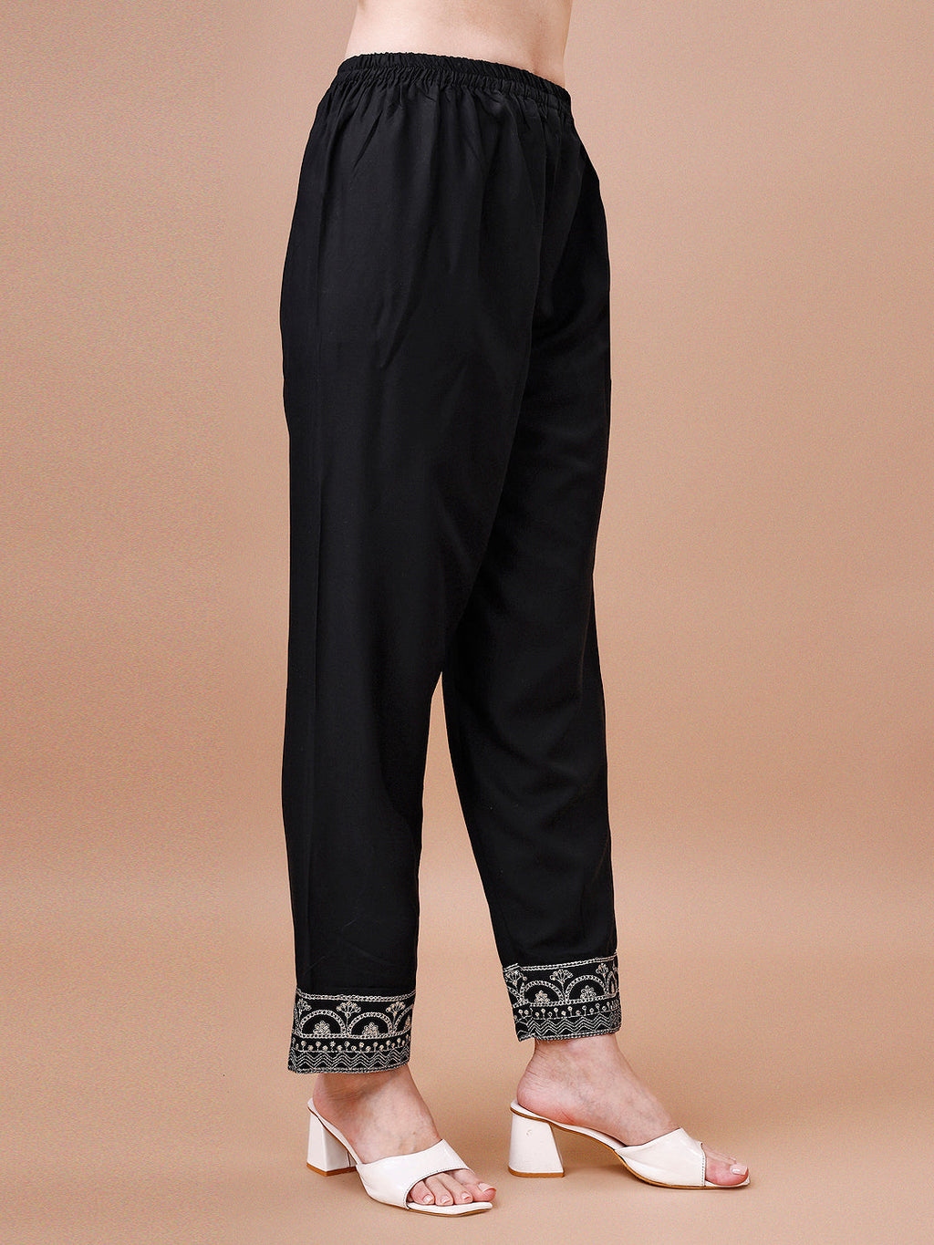 Embroidered Chevron Printed Cotton Kurta With Pant, Multicolor - Hiral Fashion - Distacart