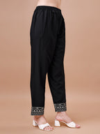 Embroidered Chevron Printed Cotton Kurta With Pant, Multicolor - Hiral Fashion - Distacart