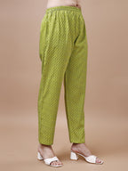 Embroidered & Floral Printed Cotton Kurta With Pant & Dupatta Set, Multicolor - Hiral Fashion - Distacart