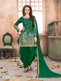 Myra Green Tafeta Silk Patiyala Suit