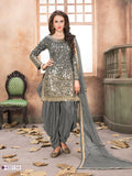 Myra Grey Tafeta Silk Patiyala Suit