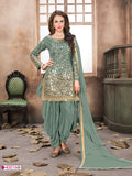Myra Dusty Tafeta Silk Patiyala Suit