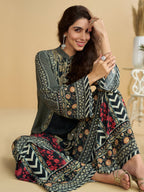 Aarshi Fashions Black Heavy Crepe Digital Print Palazzo Suits - Distacart