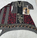 Aarshi Fashions Black Heavy Crepe Digital Print Palazzo Suits - Distacart