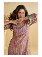 Aarshi Fashions Peach Heavy Crepe Digital Print Palazzo Suits - Distacart