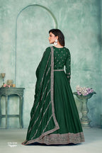Anaita Green Embroidered Art Silk Anarkali Suit - Distacart