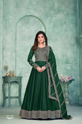 Anaita Green Embroidered Art Silk Anarkali Suit - Distacart