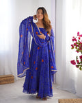 Lehenga Mart Wedding Wear Anarkali Suit With Dupatta - Blue