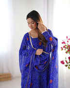 Lehenga Mart Wedding Wear Anarkali Suit With Dupatta - Blue