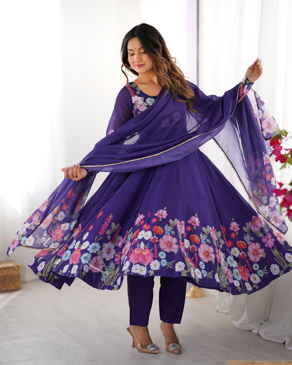 Lehenga Mart Wedding Wear Anarkali Suit With Dupatta - Blue