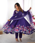 Lehenga Mart Wedding Wear Anarkali Suit With Dupatta - Blue