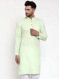 Jompers Men's Solid Cotton Kurta - Lime