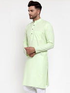 Jompers Men's Solid Cotton Kurta - Lime