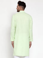Jompers Men's Solid Cotton Kurta - Lime