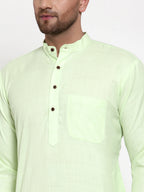 Jompers Men's Solid Cotton Kurta - Lime
