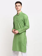 Jompers Men's Solid Cotton Kurta - Parrot