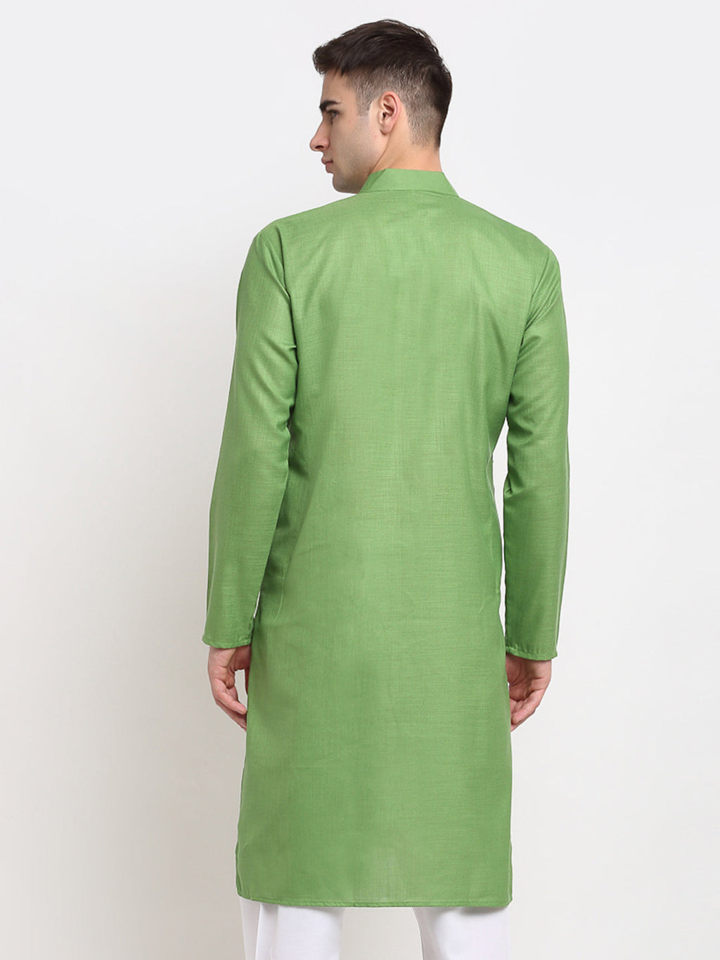 Jompers Men's Solid Cotton Kurta - Parrot