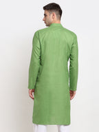 Jompers Men's Solid Cotton Kurta - Parrot