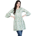 Antaran Green Pure Cotton Printed Tunic