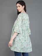 Antaran Green Pure Cotton Printed Tunic