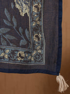 Antaran Blue Pure Cotton Embellished Kurta Pant & Dupatta Set - Distacart