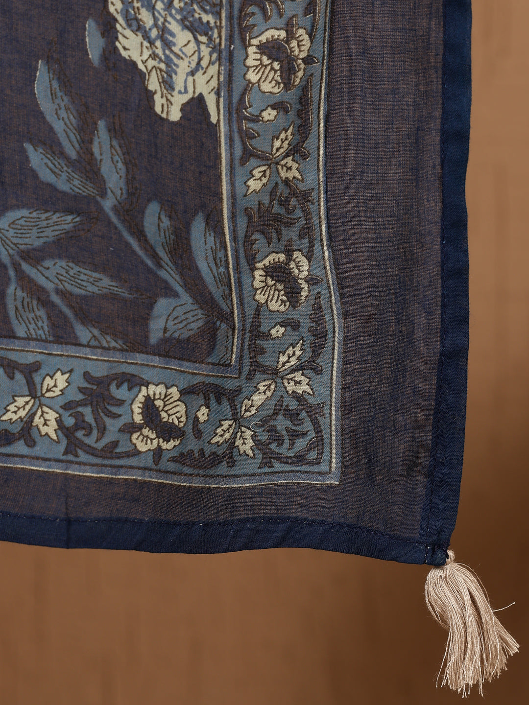 Antaran Blue Pure Cotton Embellished Kurta Pant & Dupatta Set - Distacart