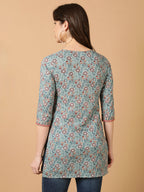 Antaran Blue Pure Cotton Embroidered Tunic