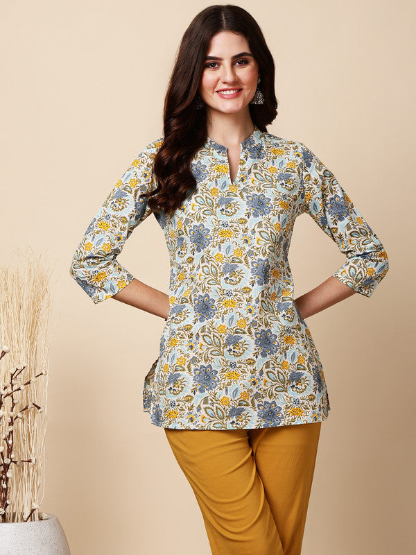 Antaran Blue Pure Cotton Printed Tunic