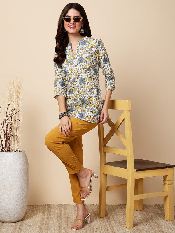 Antaran Blue Pure Cotton Printed Tunic