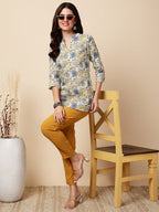 Antaran Blue Pure Cotton Printed Tunic