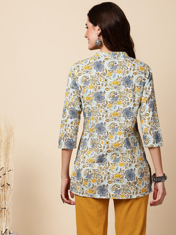 Antaran Blue Pure Cotton Printed Tunic
