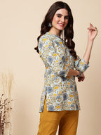 Antaran Blue Pure Cotton Printed Tunic
