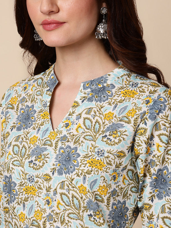 Antaran Blue Pure Cotton Printed Tunic