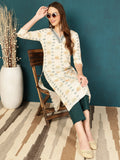 Antaran Off White Pure Cotton Embellished Kurta - Distacart