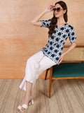 Antaran Blue Pure Cotton Printed Tunic