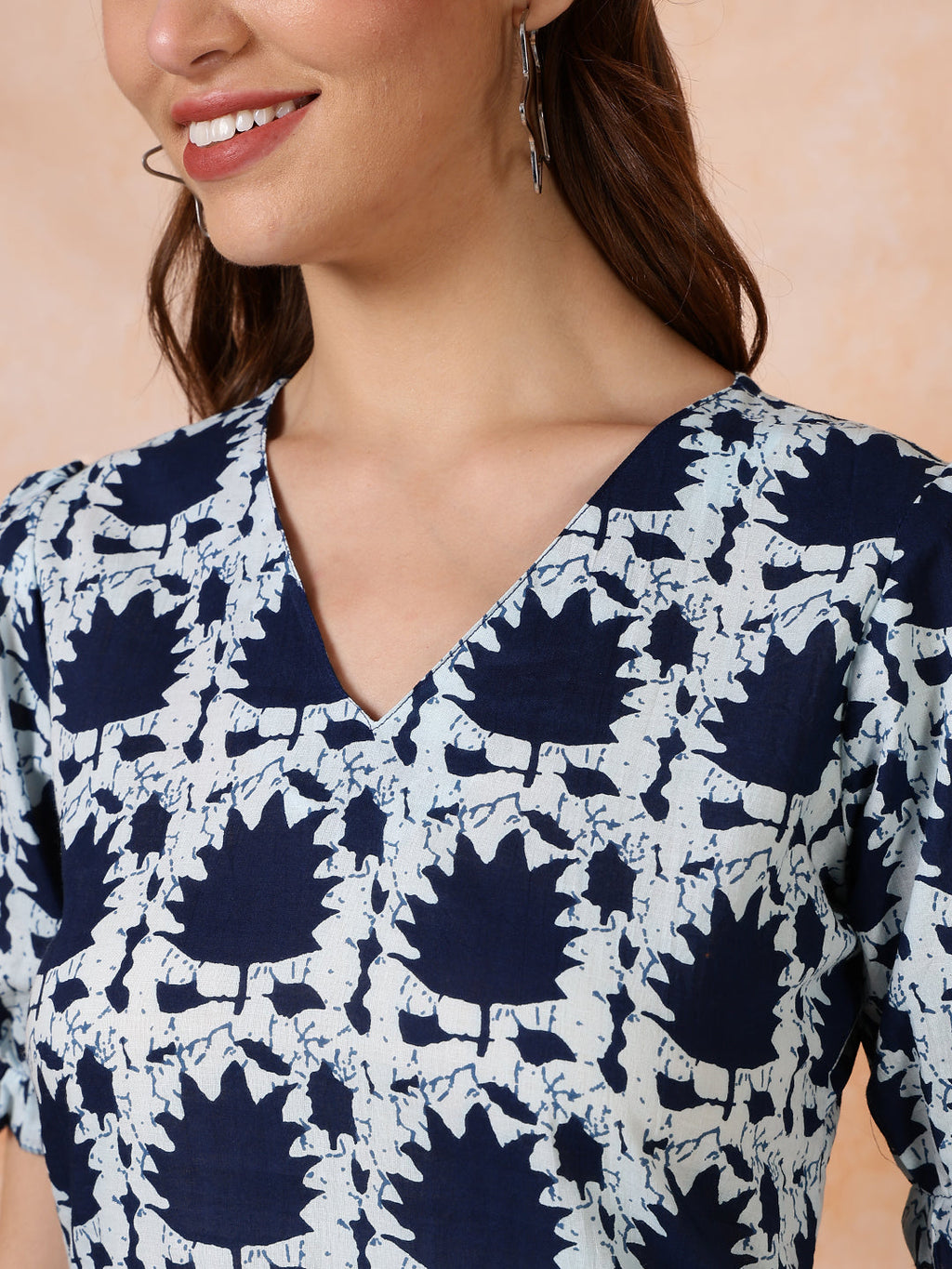 Antaran Blue Pure Cotton Printed Tunic