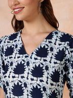 Antaran Blue Pure Cotton Printed Tunic