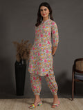 Antaran Sky Blue Pure Cotton Floral Printed Co Ord Set - Distacart