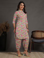 Antaran Sky Blue Pure Cotton Floral Printed Co Ord Set - Distacart