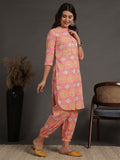 Antaran Peach Pure Cotton Printed Co Ord Set - Distacart