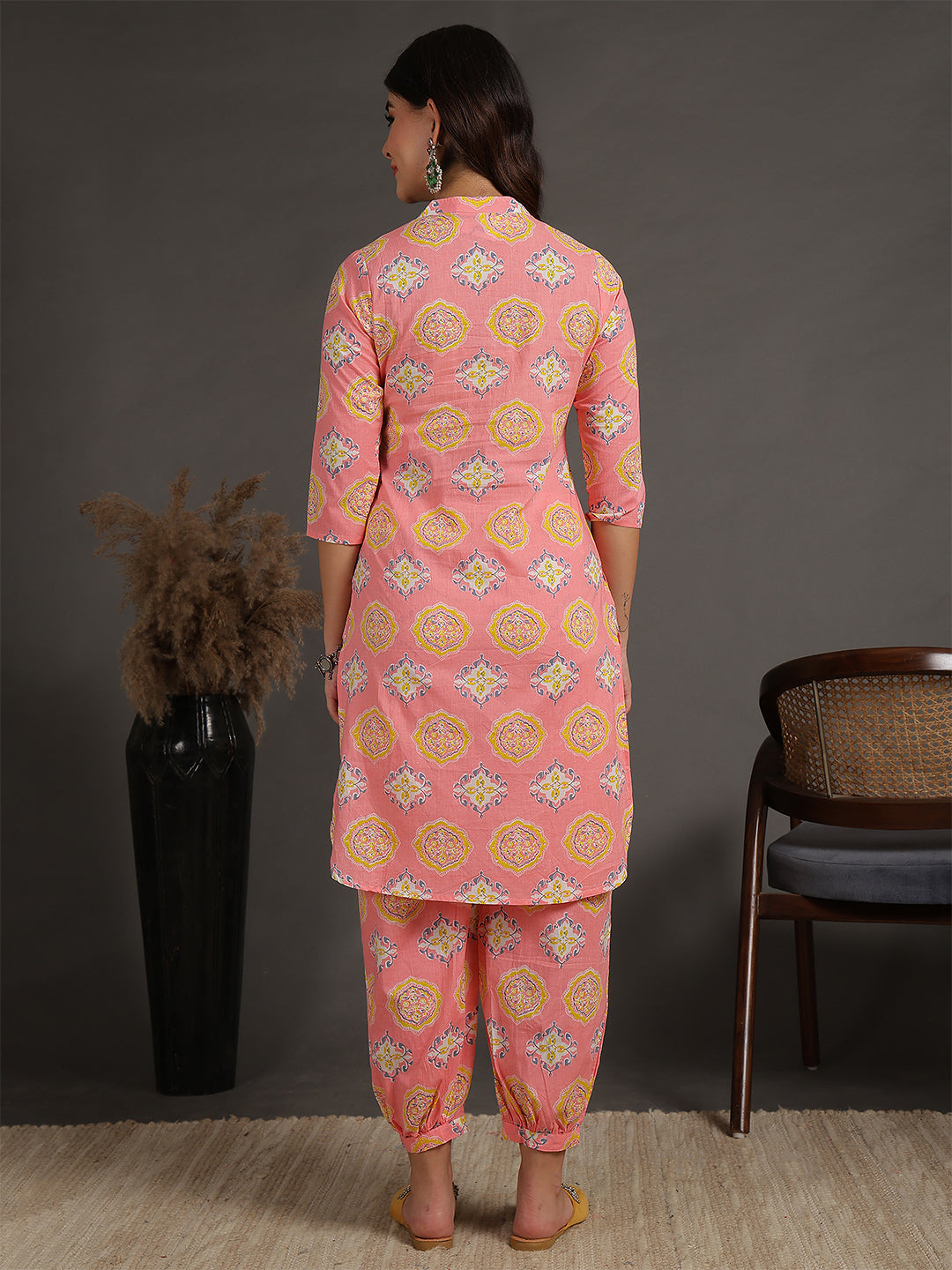 Antaran Peach Pure Cotton Printed Co Ord Set - Distacart