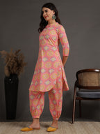 Antaran Peach Pure Cotton Printed Co Ord Set - Distacart