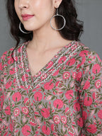 Antaran Grey Pure Cotton Embroidered Top
