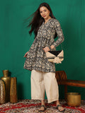 Antaran Black Pure Cotton Printed Tunic
